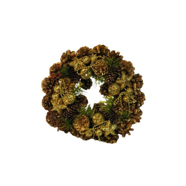 Apple Berry Cone and Star Wreath 25cm