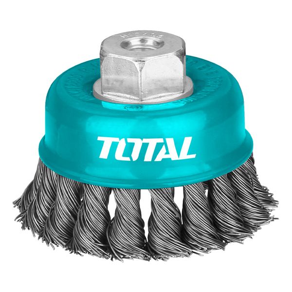 Total Tools 2Pcs Cup Brush 125mm Wire With Nut
