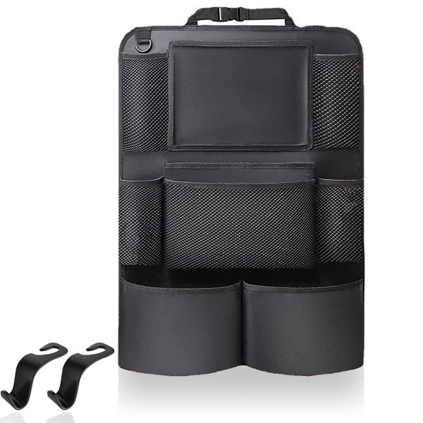 Backseat Car Organizer, Kick Mats Back Seat Protector with 2 Hooks