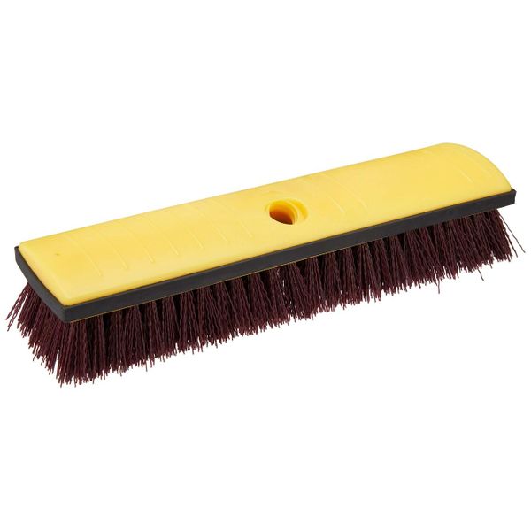Basics 12" Deck Rectangular Brush With Soft Bumper, Black &amp; Yellow