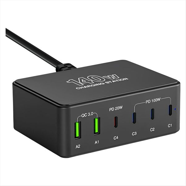 Usb Charger 140W Pd Fast Charger for Phone Laptop Eu Plug