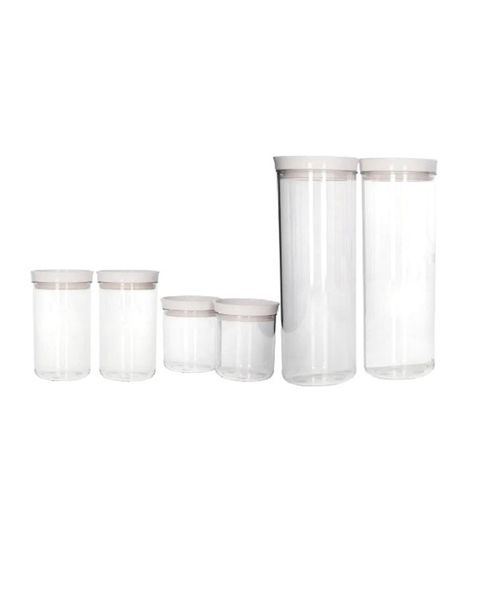 Square Food Storage Jar Set 6 Piece