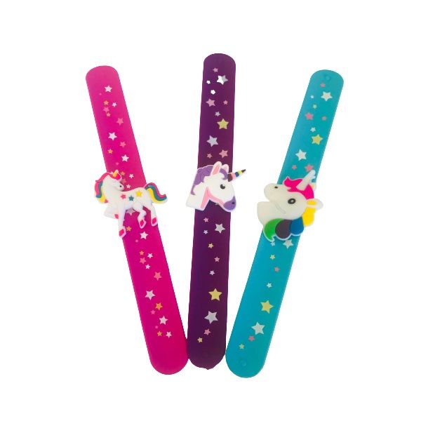 Unicorn Silicone Slap Bracelets - Pack of 3 - Assorted Colours
