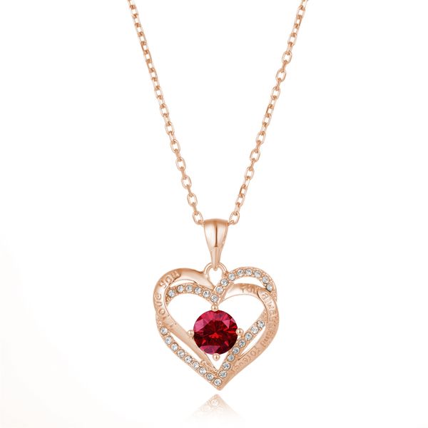 Crystalize I Love you.. January Birthstone Necklace with Swarovski Crystals