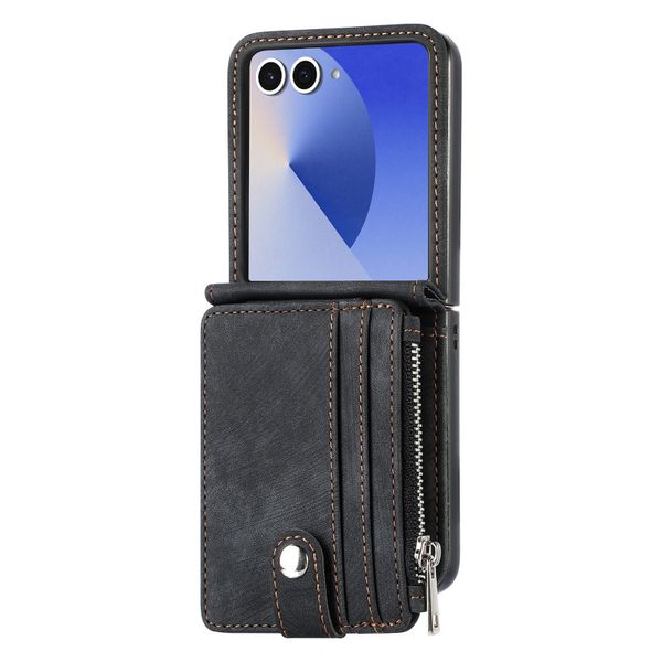 Card Wallet PU Leather Phone Case Compatible With Samsung Z Flip 7 FE