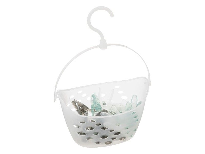 Plastic Peg Basket with 24 Translucent Pegs