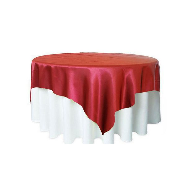 Burgundy Satin Table Overlay