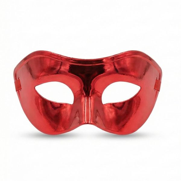 Radiant Red Metallic Masquerade Eye Mask for Parties and Costumes
