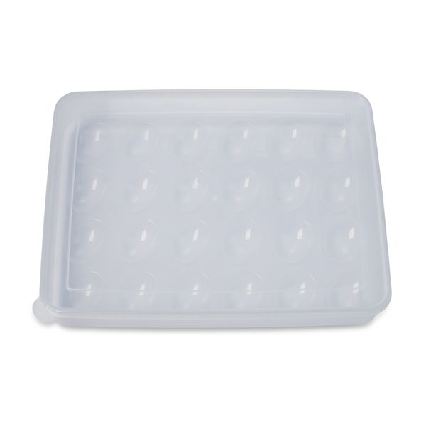 24 Egg Storage Tray - Square - Plastic - Transparent
