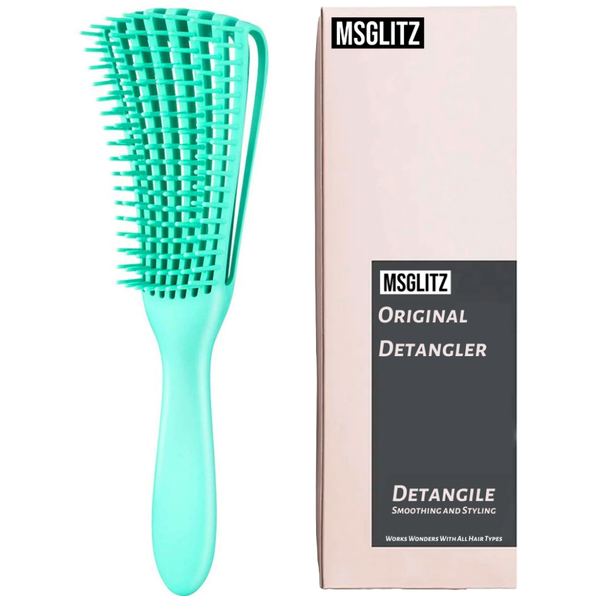 MsGlitz Detangling Hair Brush - All Hair Types - Professional Salon Grade