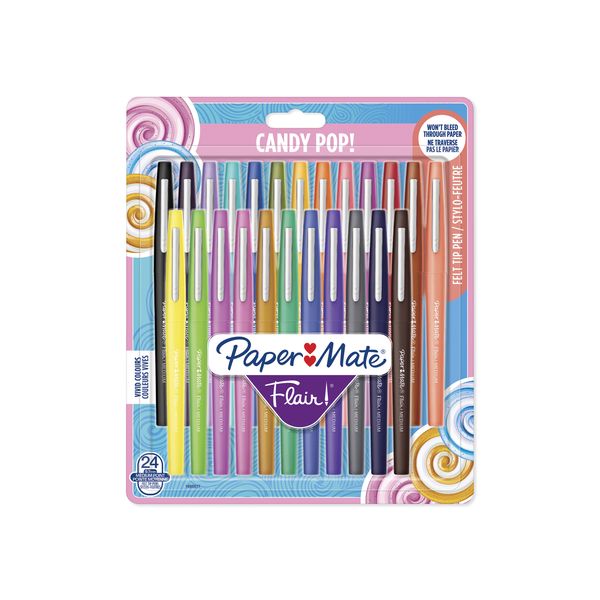 PAPER MATE Flair Candy Pop Medium 0.7mm 24 Assorted Markers