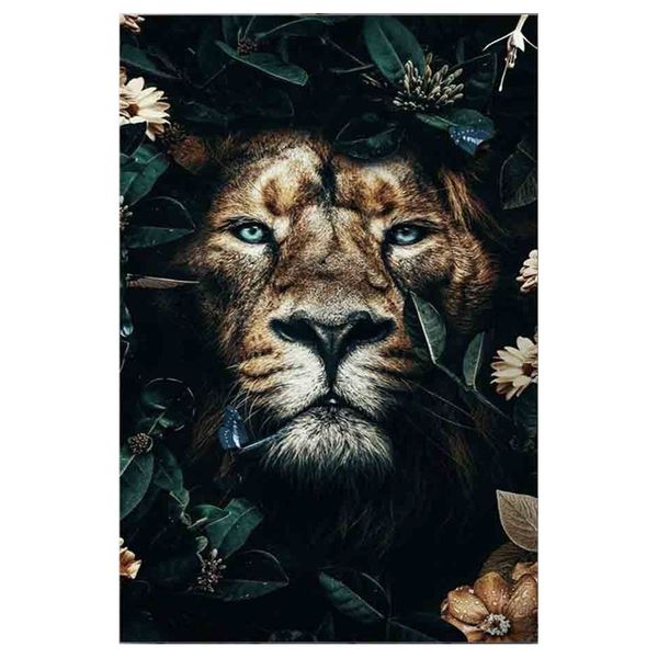 Canvas with Frame: Modern Art - Big Cat Type A