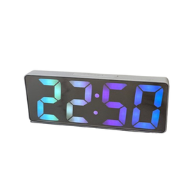 PVC Shell LED Mirror Electronic Alarm Clock for Student/Bedroom-Colored ...