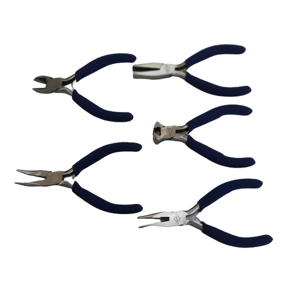 5-Piece Mini Pliers Set - Navy Blue