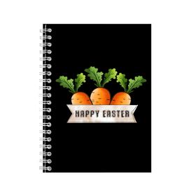 Happy Carrots A5 Notebook Spiral Trendy Easter Graphic Words Present