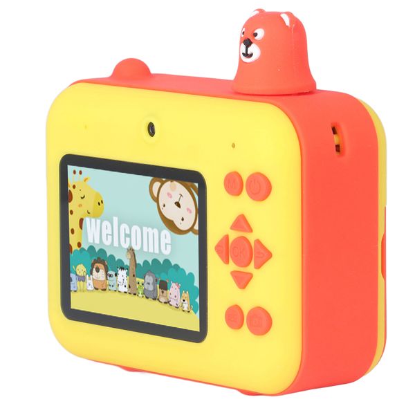 Kids Instant Print Camera 2.4in LCD Dual Lens HD 1080P Thermal Yellow