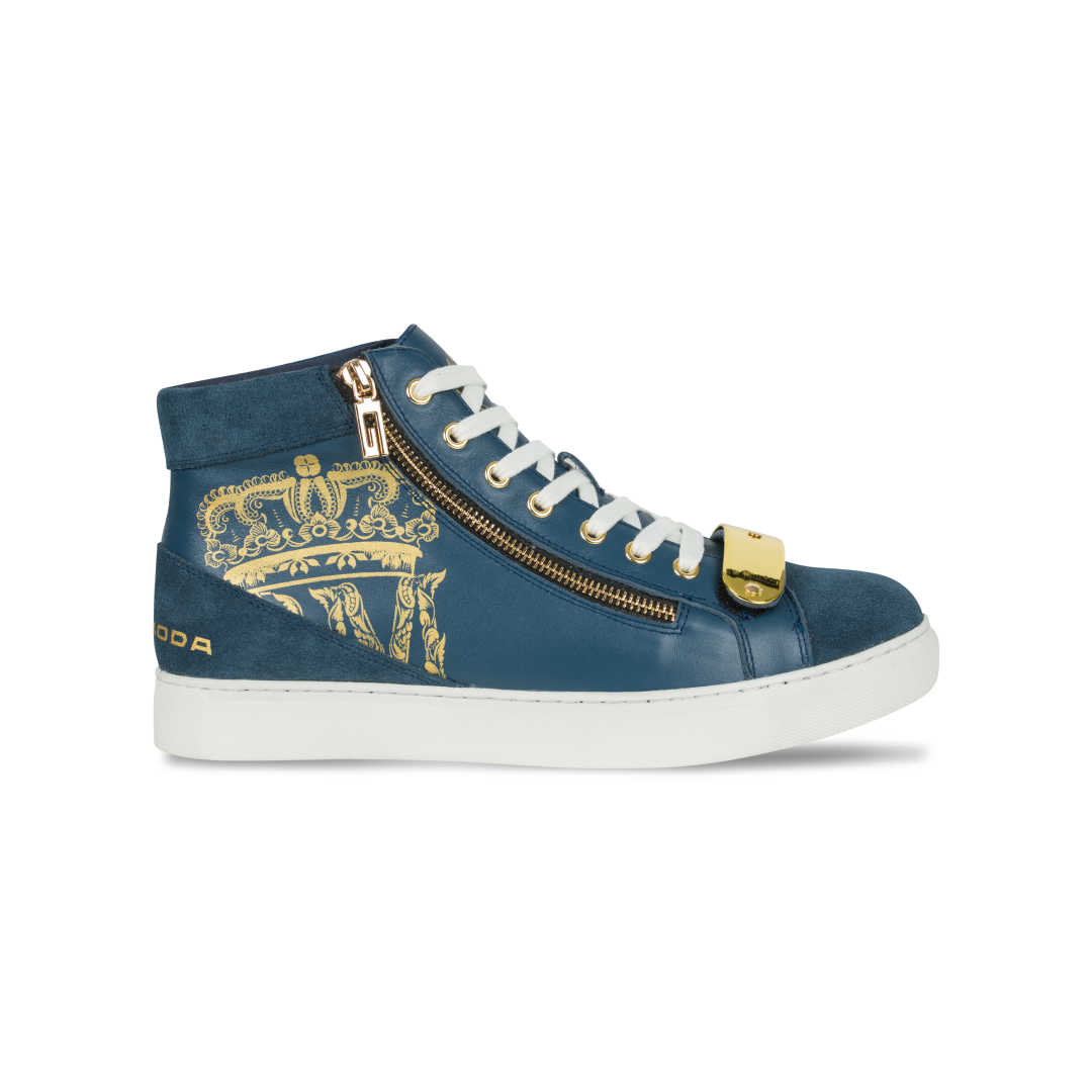 ROSSIMODA - Alta Hi Dettaglio Men's Blue Zip Up Sneakers | Shop Today ...