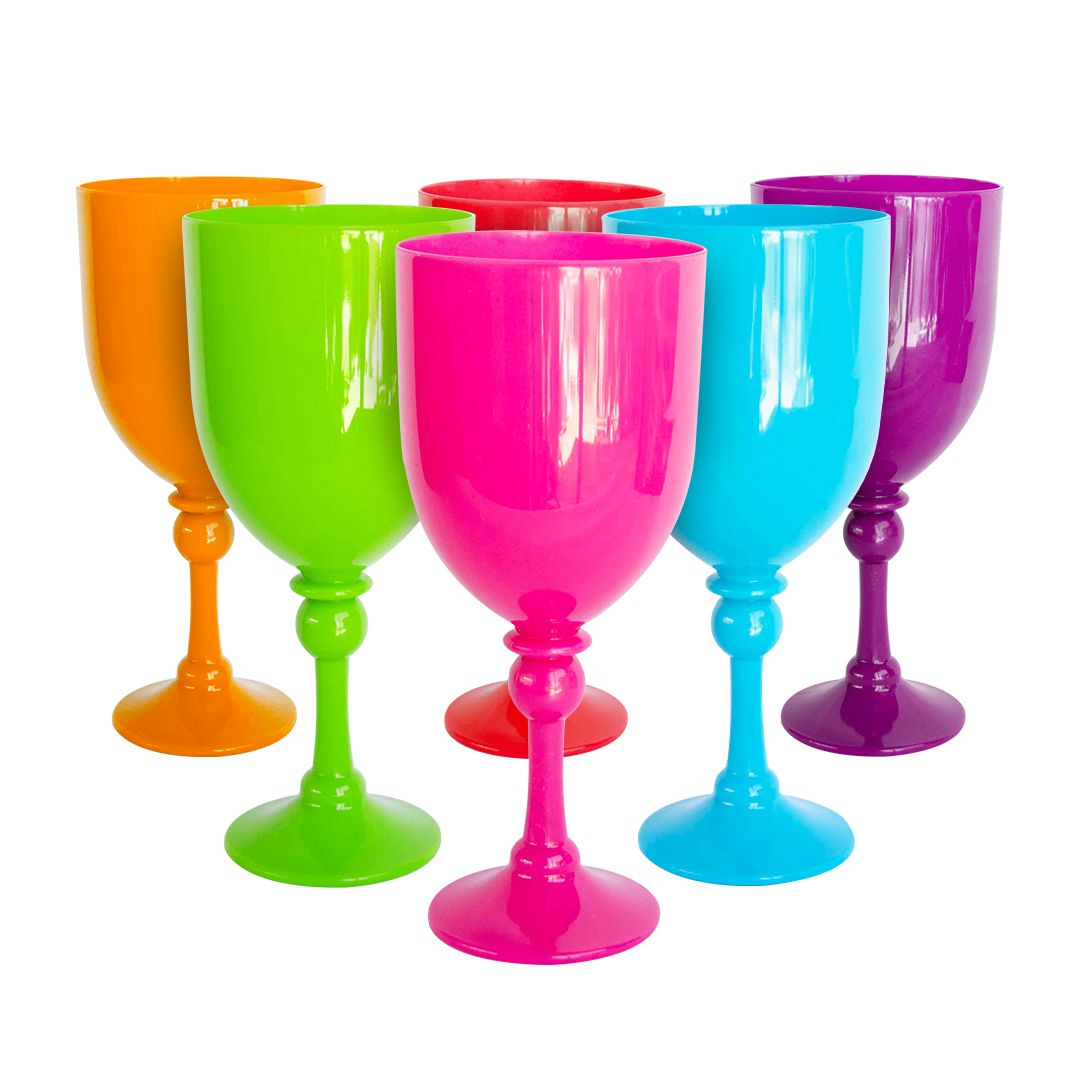 LUMOSS - Long Stem Wine Glass 350ml - 6PK Fun Colours | Buy Online in ...