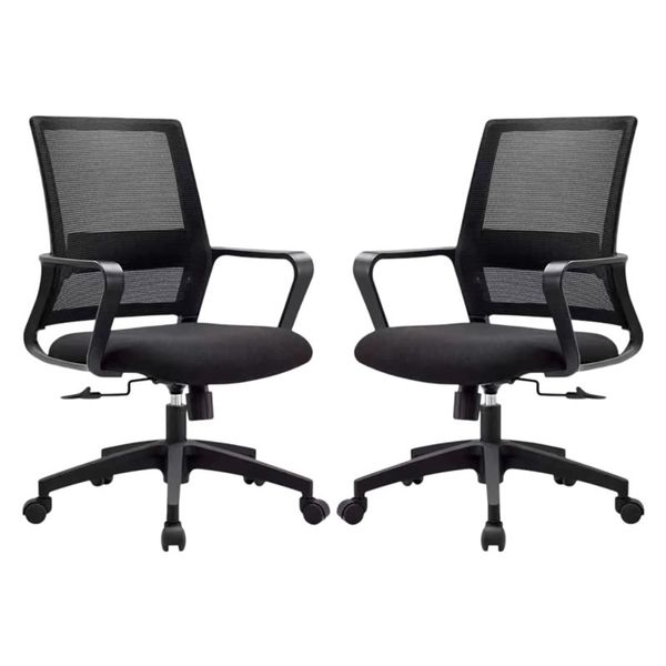 Set Of 2 Medium-Back Swiveling Mesh Computer Office Chair 601B