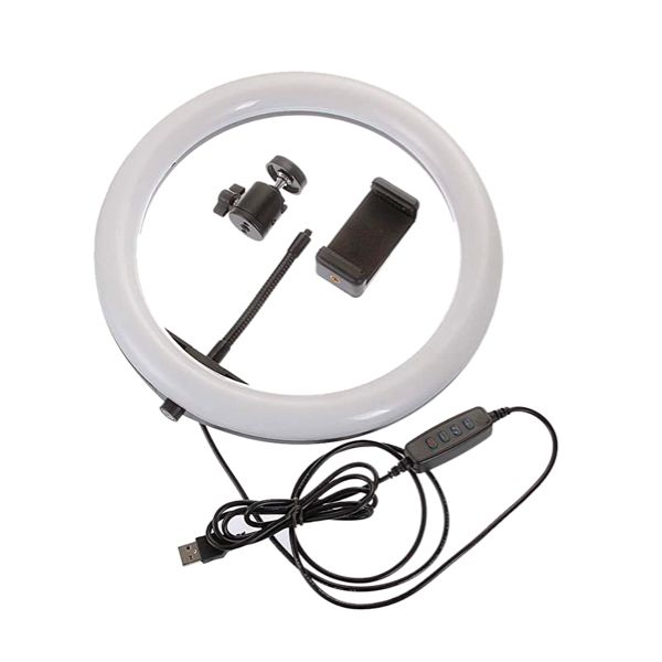 26cm LED Ring Light &amp; Universal Phone Holder without Tripod