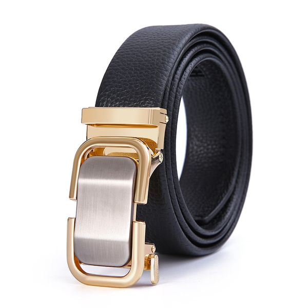 Metal Self Buckle Men Business Belt Casual Fashion Holiday Gift Box
