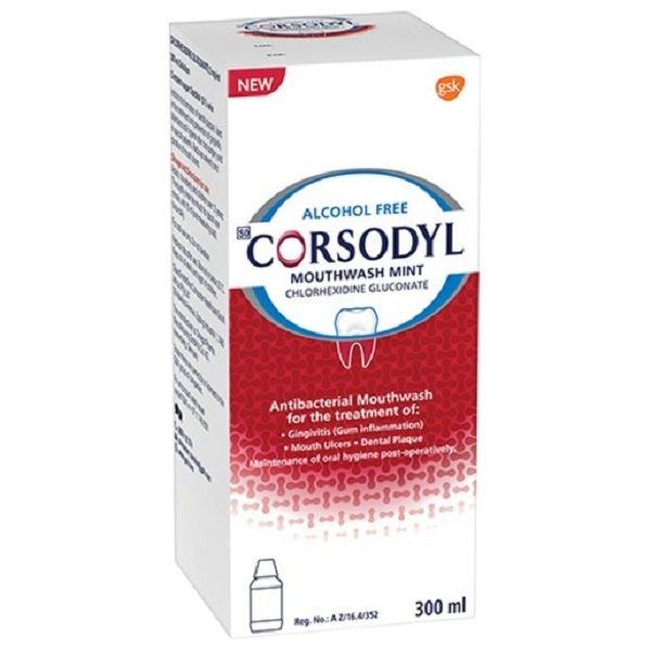 Corsodyl - Alcohol Free Mouth Wash 300ml - Mint x 2