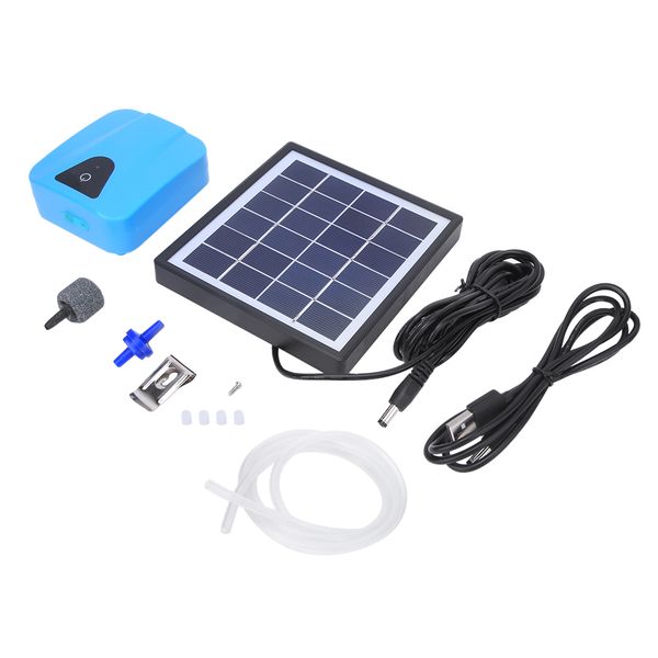 Sky Blue Solar Aquarium Air Pump (Single Hole)