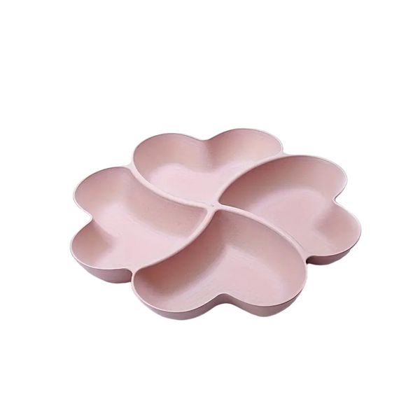 Heart Shaped Plastic Serving Tray - Brown 23cm