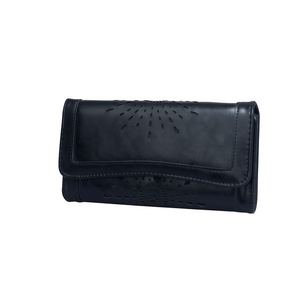 Retro Tri-fold Coin &amp; Card Wallet (Black)
