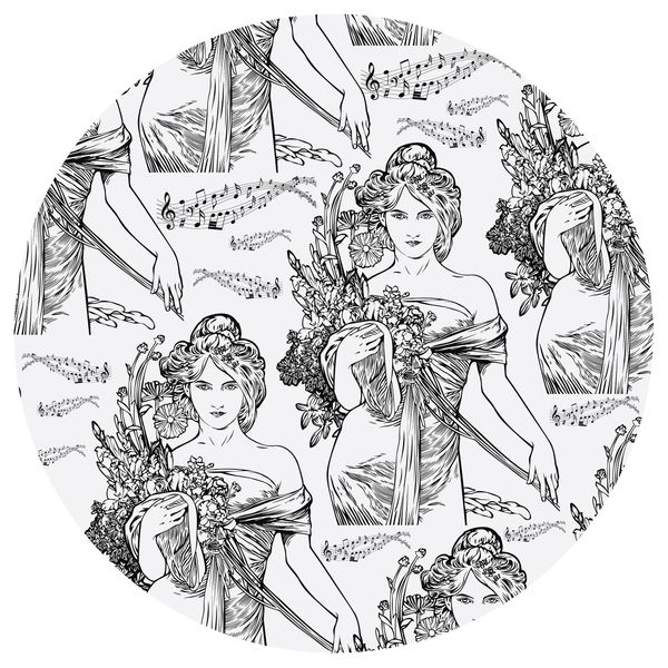 Musical Mystery Woman Round Tablecloth