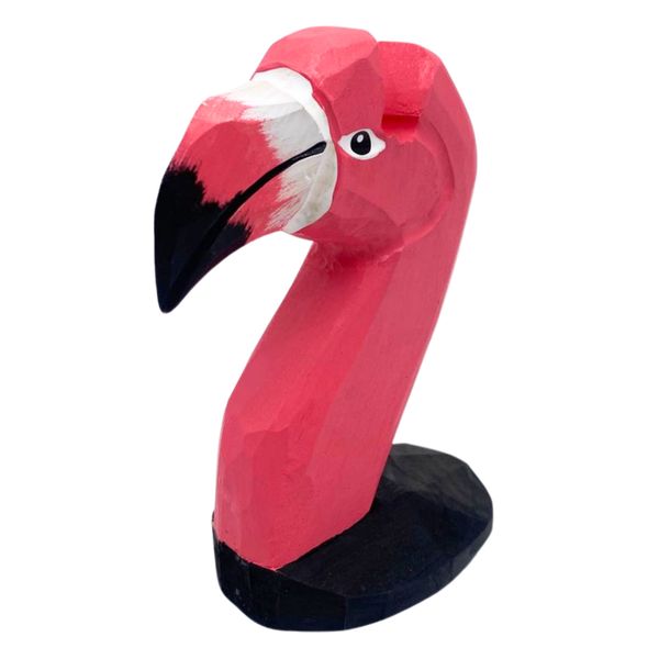 Bestby - Flamingo-Shaped Handcrafted Wooden Stand Holder for Glasses/Phone