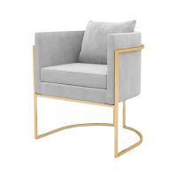 Modern and Stylish Gold Frame Salon Sofa Chair