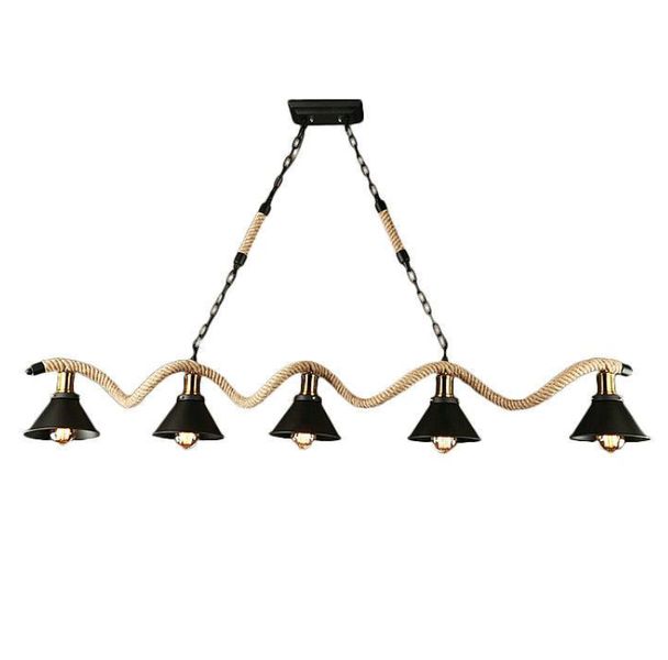 Vintage Twisted Rope Style Pendant Lamp 5 Lights