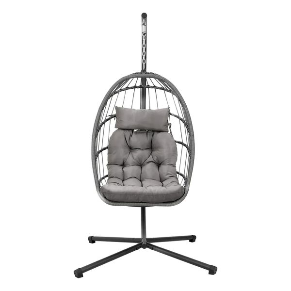 Hanging Egg Chair with Stand and Cushion