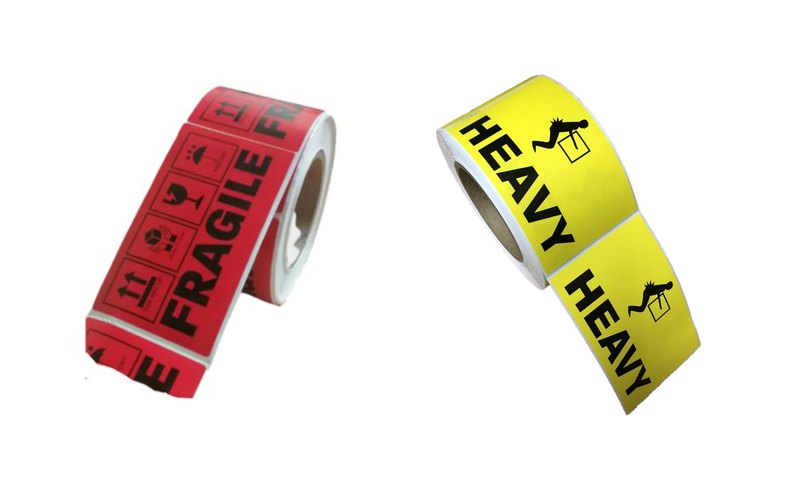 The Clip-Fragile-Heavy Shipping Labels bundle - (Pack of 2)