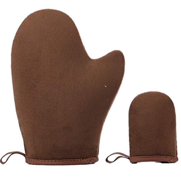 Tanning Leather Double Sided Flocked Sunless Oiler Tanning Gloves(2PCS)