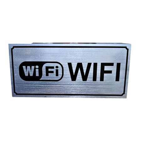 Wi-Fi Available Sign|Brushed Silver Metal - Connectivity Notice Image