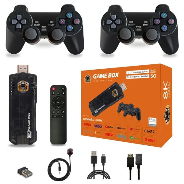 X8 Game Stick 8K TV Dual Wireless Controller with 64G TF Card