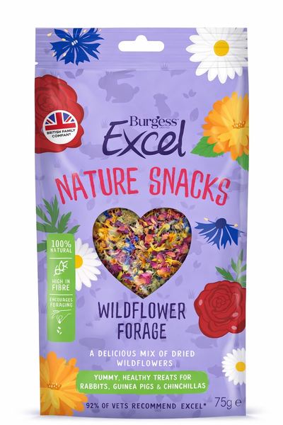 Burgess Excel Nature Snacks Wildflower Forage - 75g