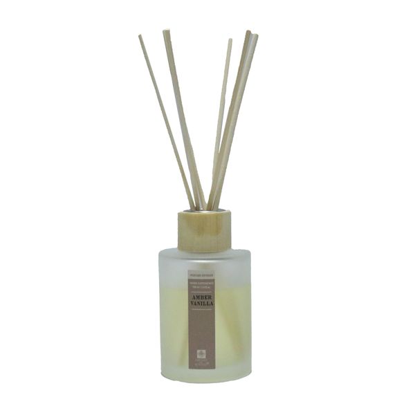 Aroma di Rogito Amber Vanilla Reed Diffuser 100ml Glass Bottle and 6 Sticks