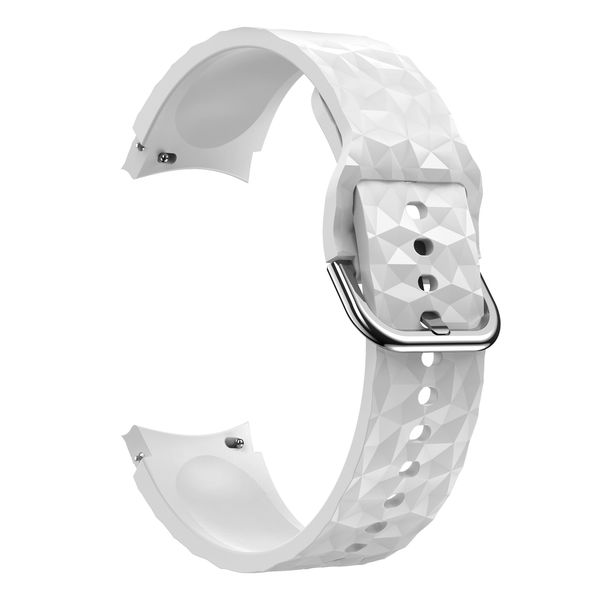 Diamond Pattern Strap Compatible with Samsung Galaxy Watch 4/5/6/7 - White