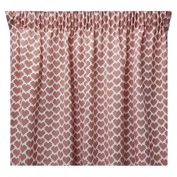 Matoc Designs Readymade Curtain - Heart Red - Taped - Pack of 2