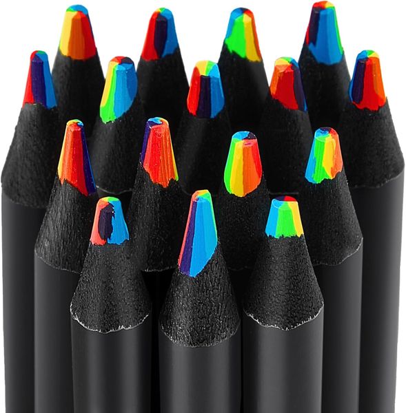 16Pcs Rainbow Colored Pencils, 7 Color for Drawing Coloring Sketching