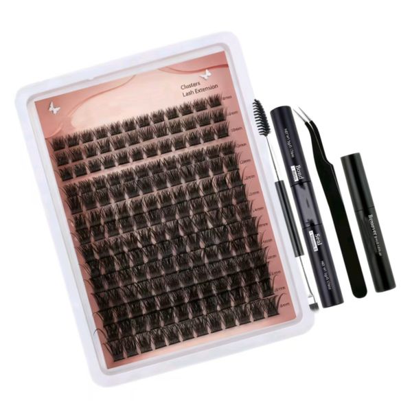 Eyelash Kit Natural Eyelash Cluster 168 Pieces Eyelash Extension 8-16mm