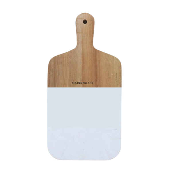Maisonware Wood &amp; Marble Cutting Board - Premium 35cm Serving Platter