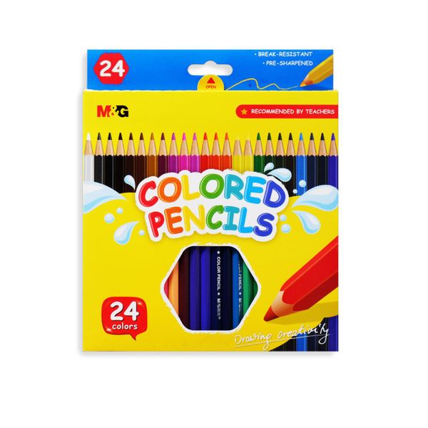 M&amp;G Coloured Pencils - 24pc - School Stationery for Colouring and Drawing