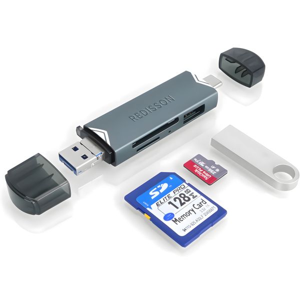 Redisson 6 in1 Card Reader/USB C,USB 3.0/SD SDHC SDXC/CompatibleMemory Card