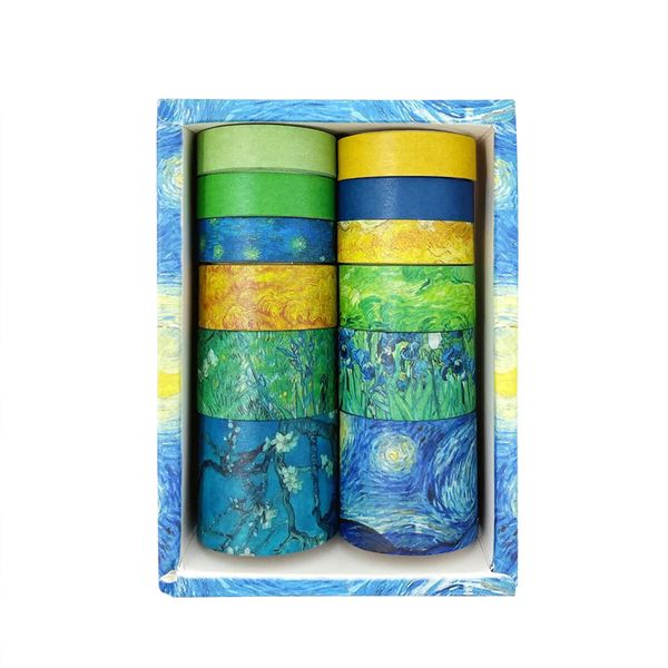 12 Tape Rolls Scrapbook Decorative Washi Tapes Gift Box Set