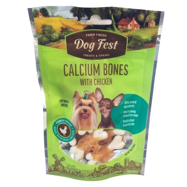 Dog Fest Calcium Bones with Chicken 55g for Small Breeds