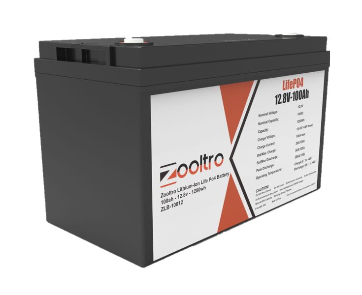 Zooltro Deep Cycle Lithium-Ion Life Po4 Battery - 12v 100ah